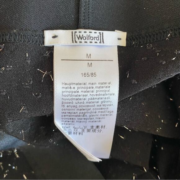 Wolford Silver Metallic Black Patterned Stretch Pencil Skirt size medium - Picture 6 of 6